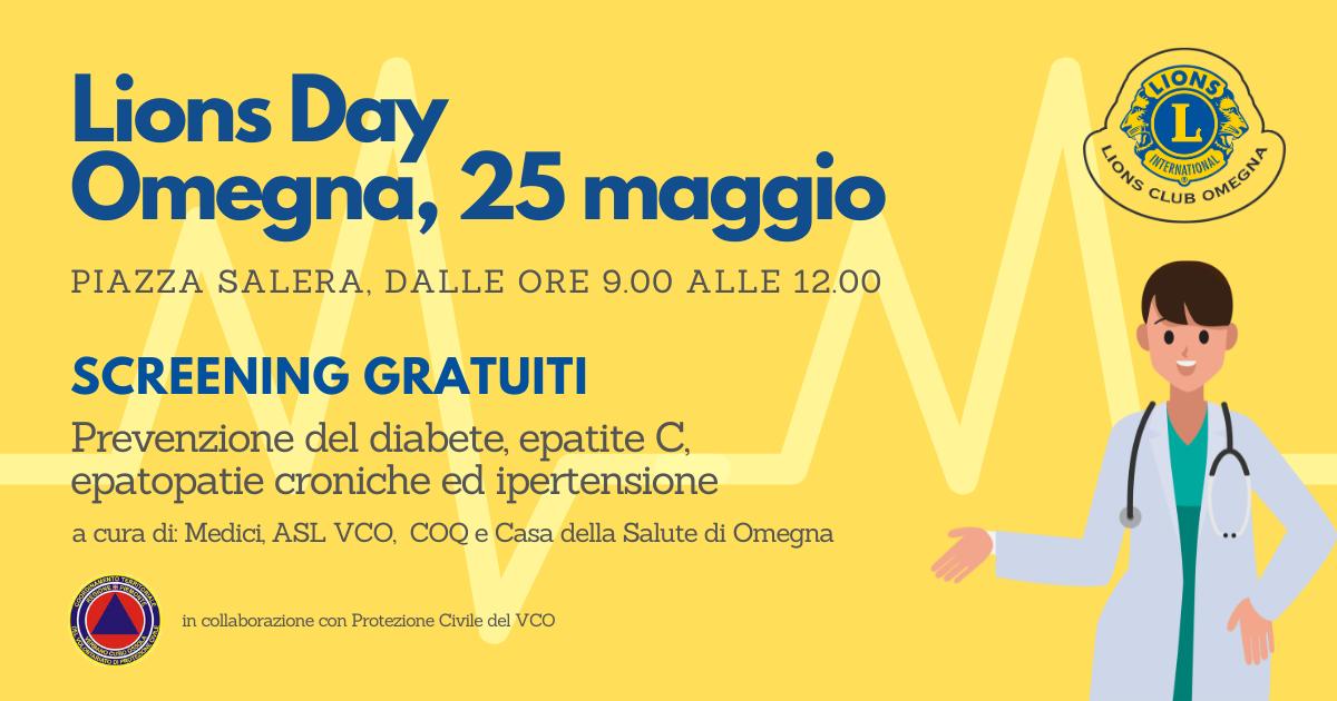 Lions Day questo sabato a Omegna, in piazza Salera screening gratuiti