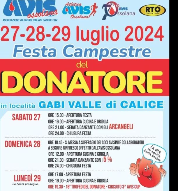 Il 29 luglio il Trofeo Donatore Avis