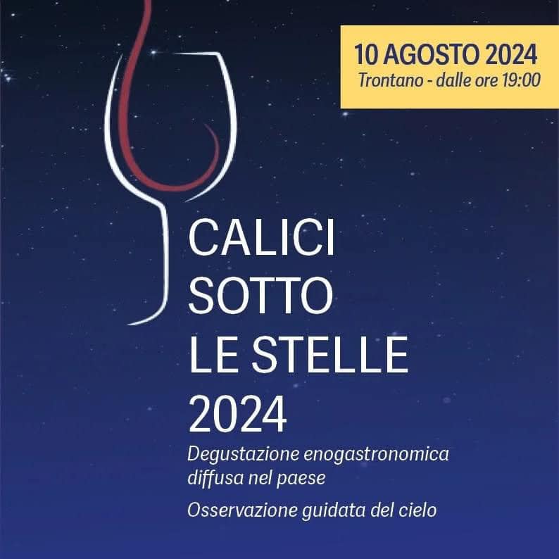 Questa sera a Trontano in programma "Calici sotto le stelle": enogastronomia e osservazione guidata del cielo
