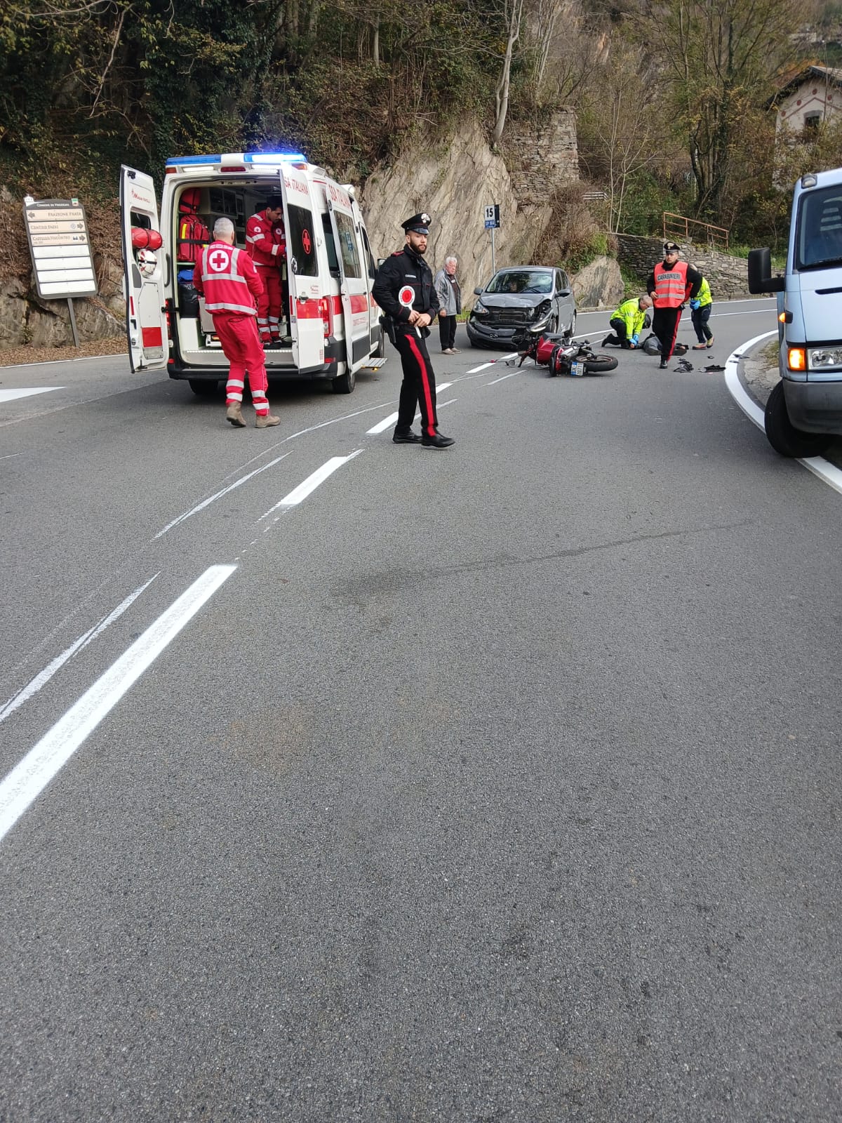 Incidente tra Vogogna e Piedimulera, ferito motociclista