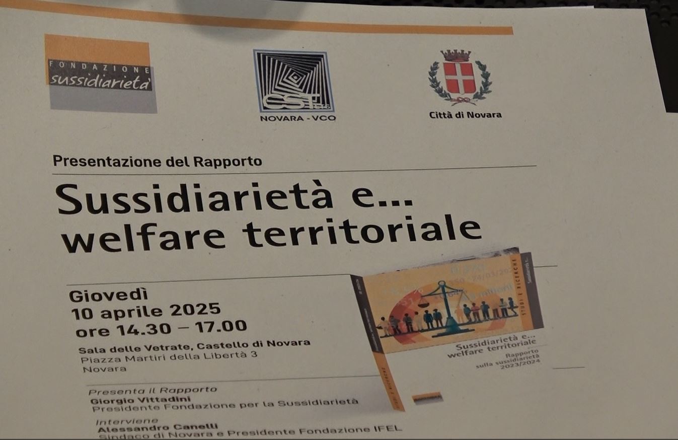 Domani a Novara la presentazione del Rapporto di Fondazione Sussidiarietà
