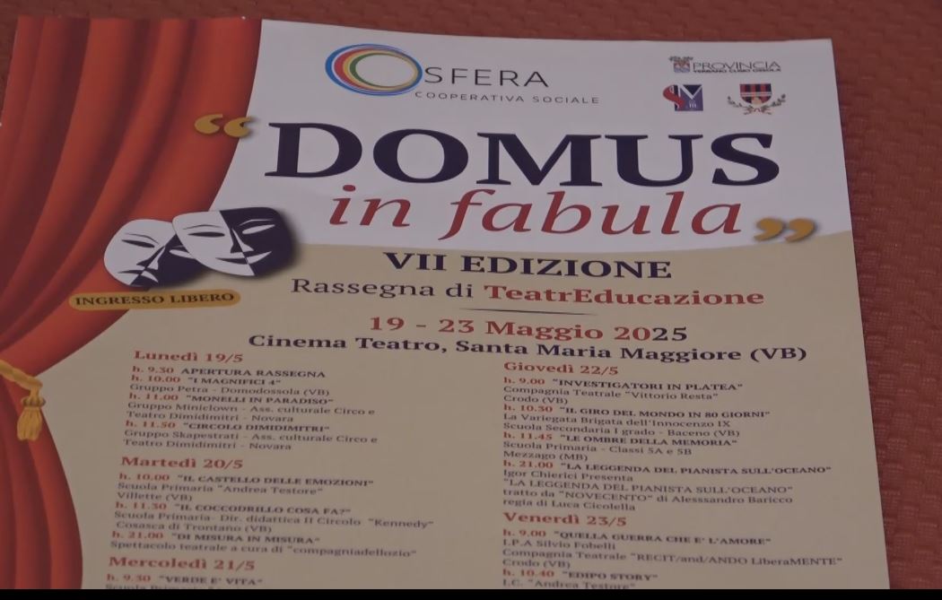 Domus in Fabula dal 19 al 23 maggio al Cinema Teatro di Santa Maria Maggiore