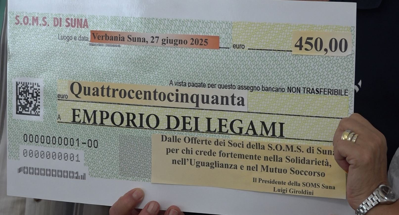 Soms Suna ha donato buoni all'Emporio dei Legami