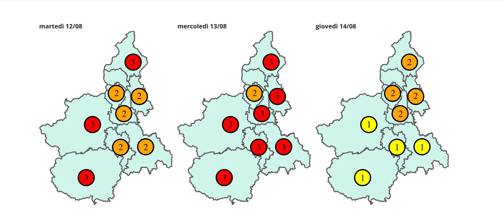 Allerta caldo, bollino rosso per Vco e Novara. Situazione in miglioramento dalla giornata di giovedì