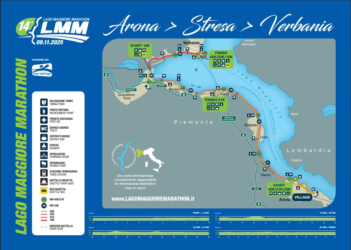 Domenica si corre la Lago Maggiore Marathon, limitazioni alla viabilità tra Arona e Verbania