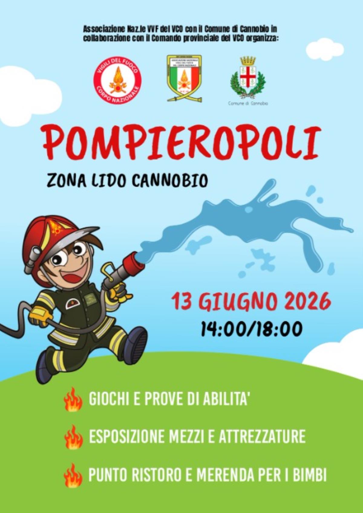 Sabato a Cannobio arriva "Pompieropoli"