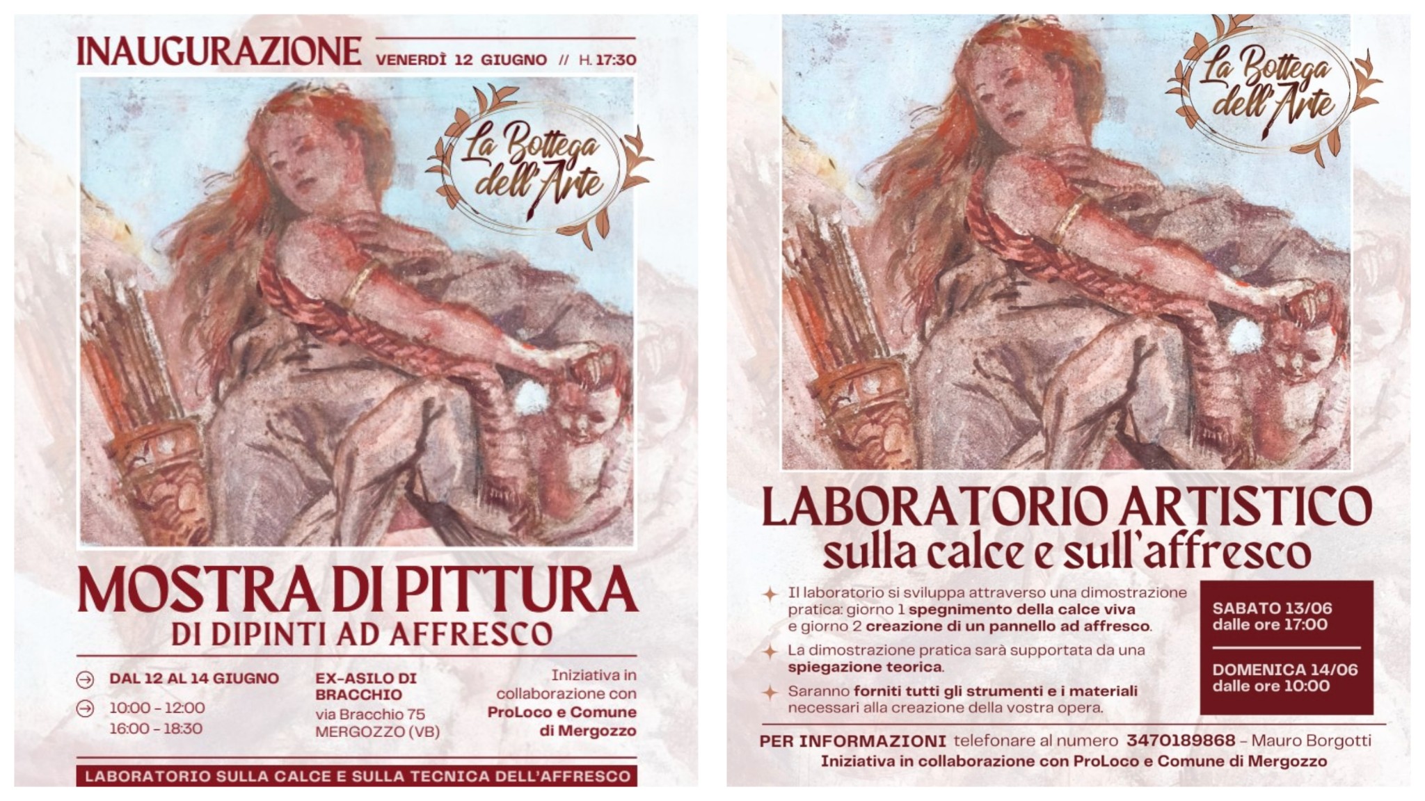 Weekend dedicato all'arte a Mergozzo. Mostra di pittura di dipinti ad affresco e laboratorio