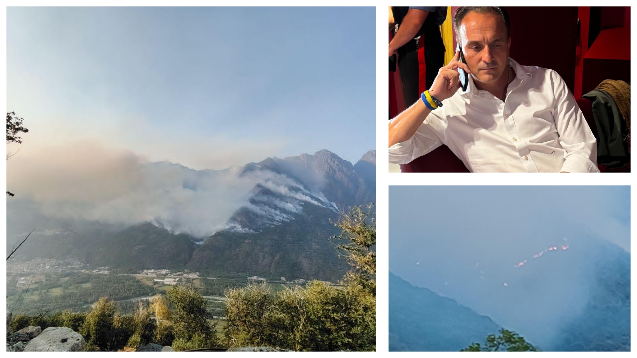 Oggi sopralluogo del Governatore Cirio sull'incendio di Premosello