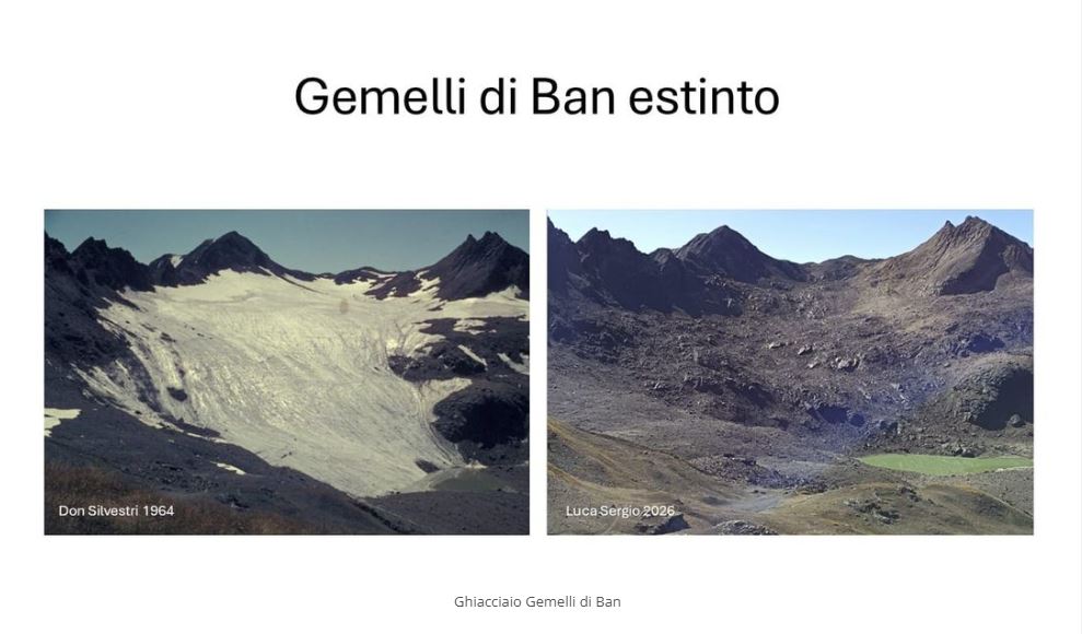 Il 2026 annus horribilis per i ghiacciai dell'Ossola. Tanti non esistono più come il Gemelli di Ban