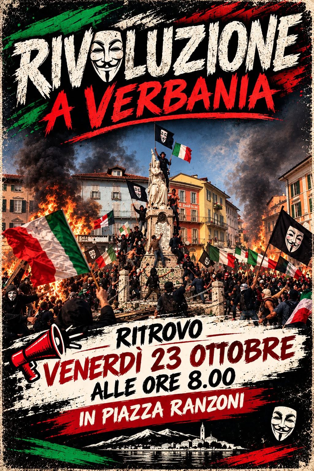 L'eco delle proteste e dei disordini di Milano arriva anche a Verbania: inquietante volantino sui social