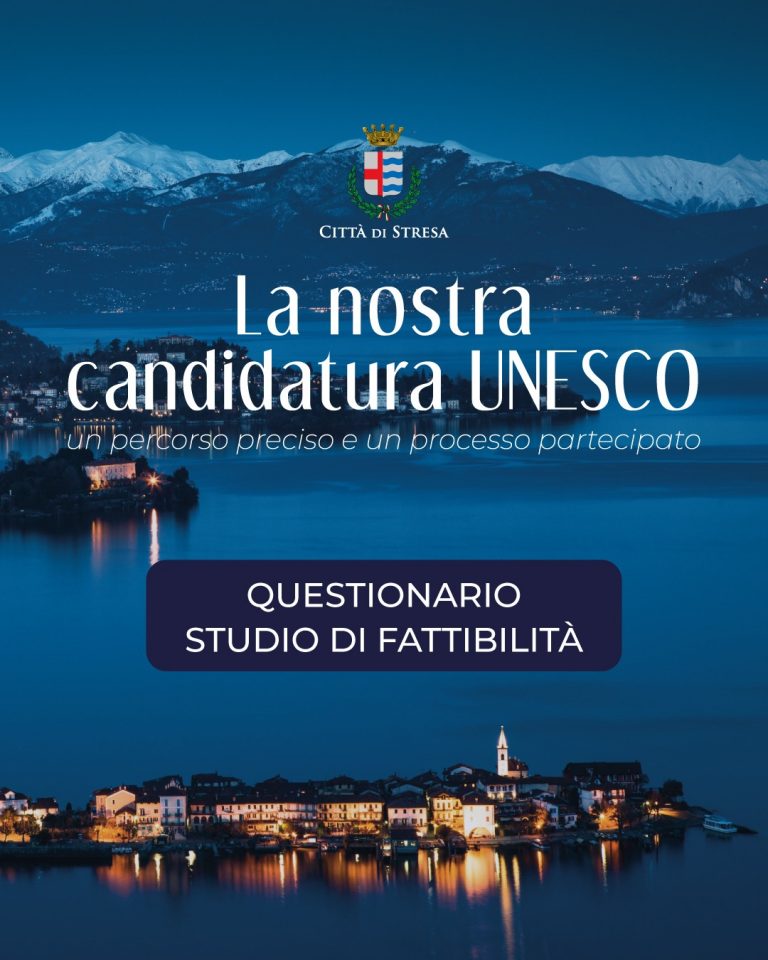 Stresa propone ai cittadini questionari per raccogliere punti di vista sulla candidatura Unesco