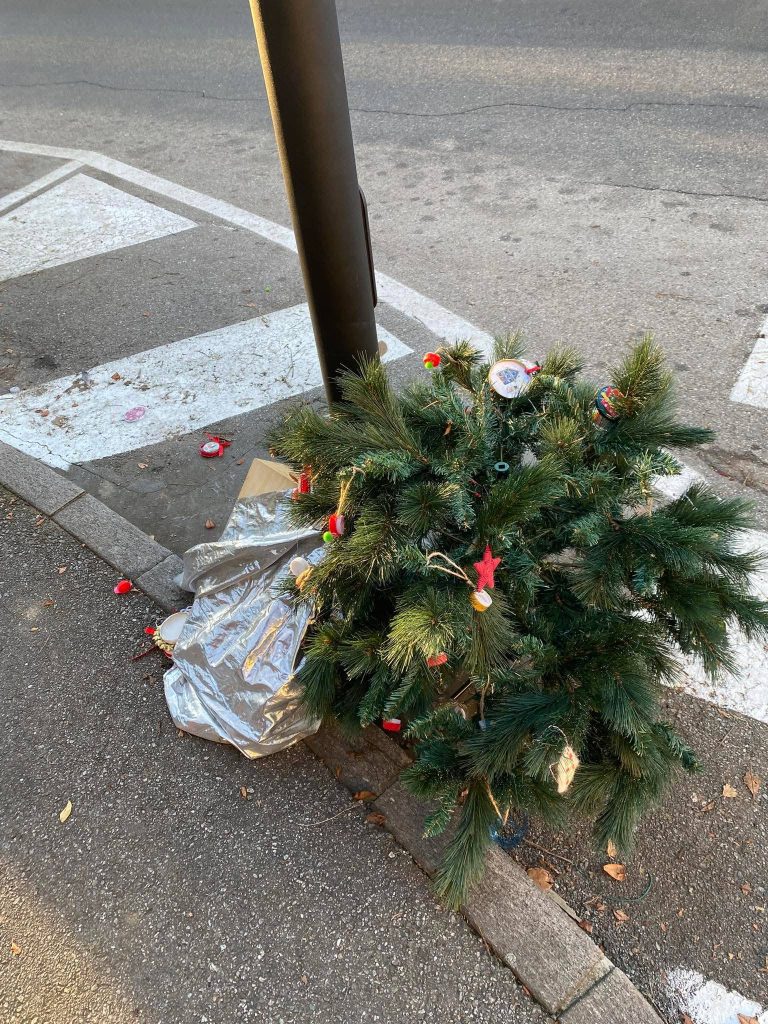 Baby vandali distruggono albero di Natale dell’asilo. La presidente del Quartiere: “Avete rotto la magia negli occhi dei bimbi”